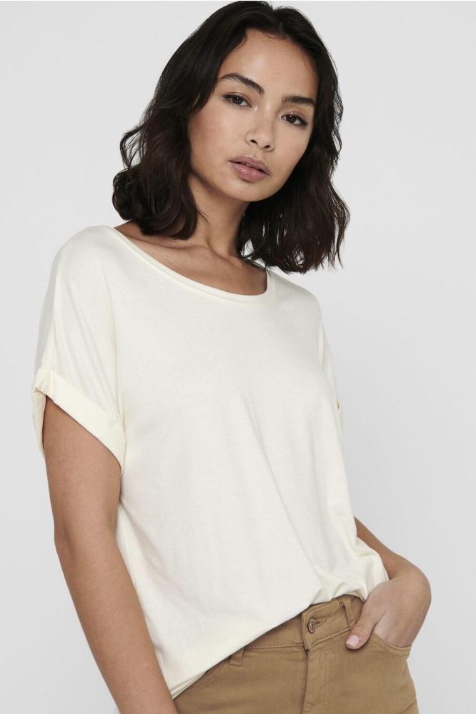 ONLMOSTER S/S O-NECK TOP NOOS JRS 15106662 Antique White